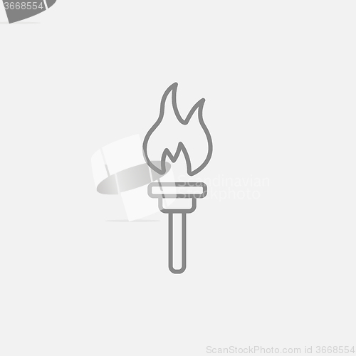 Image of Burning olympic torch line icon.