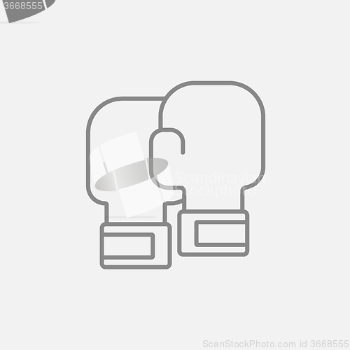 Image of Boxing gloves line icon.