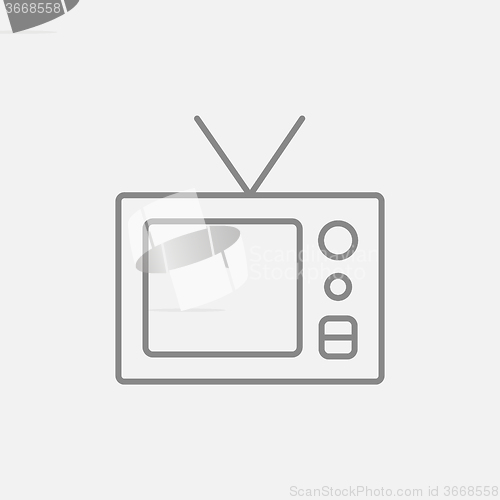 Image of Retro television line icon.