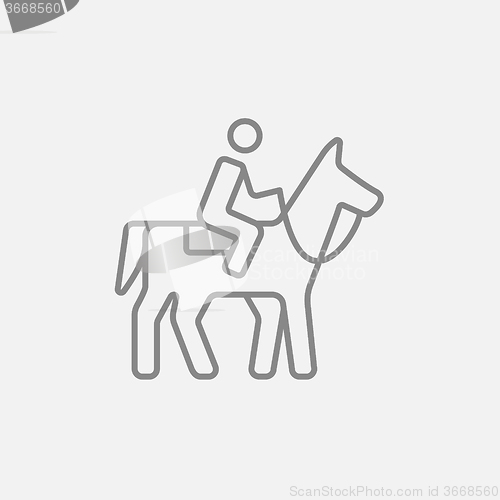 Image of Horse riding line icon.