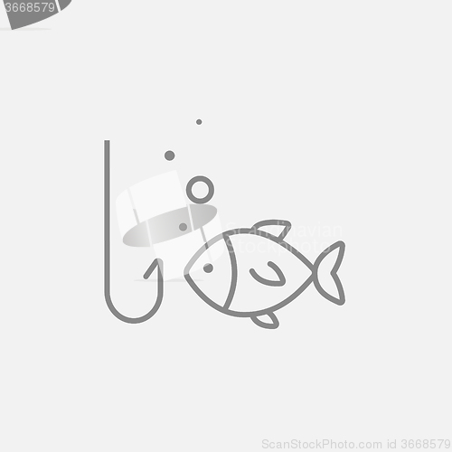 Image of Fish with hook line icon.