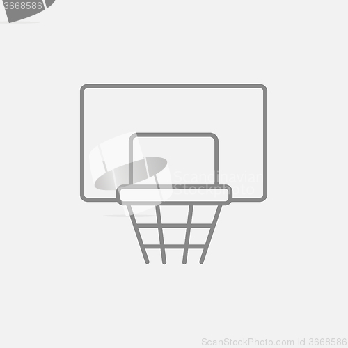 Image of Basketball hoop line icon.