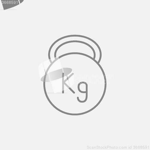 Image of Kettlebell line icon.