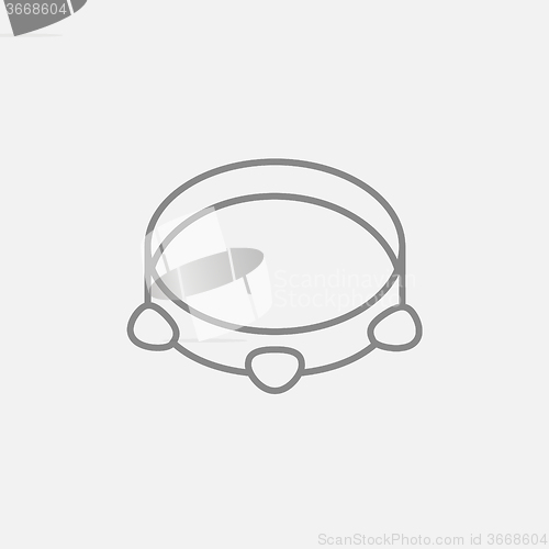 Image of Tambourine line icon.