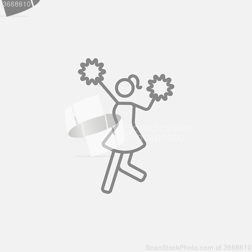 Image of Cheerleader line icon.