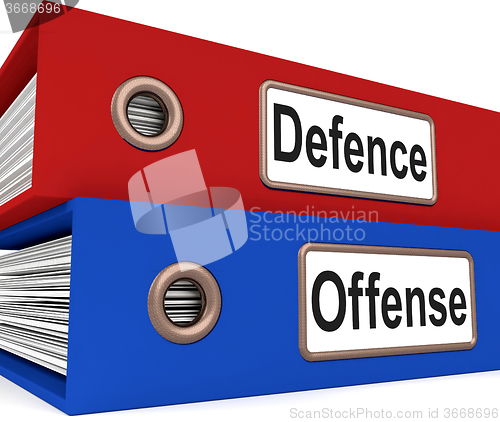 Image of Defence Offense Folders Mean Protect And Attack