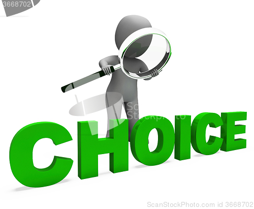 Image of Choice Character Shows Choices Dilemma Or Options