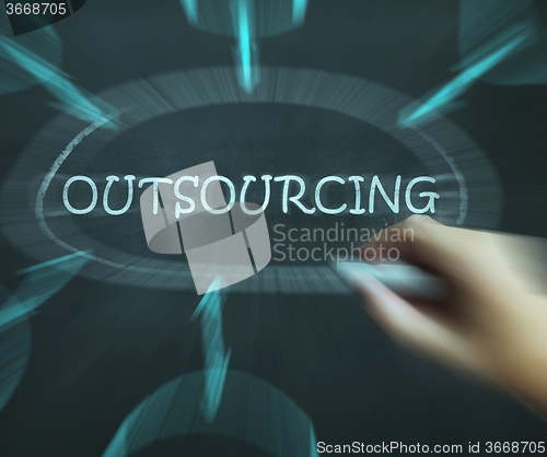 Image of Outsourcing Diagram Means Freelance Workers And Contractors