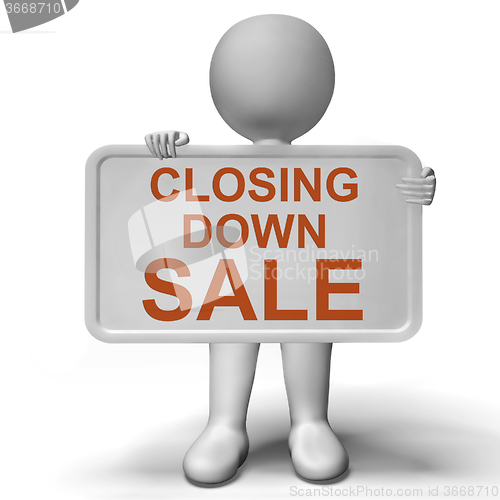 Image of Closing Down Sale Sign Showing Store Bankrupt