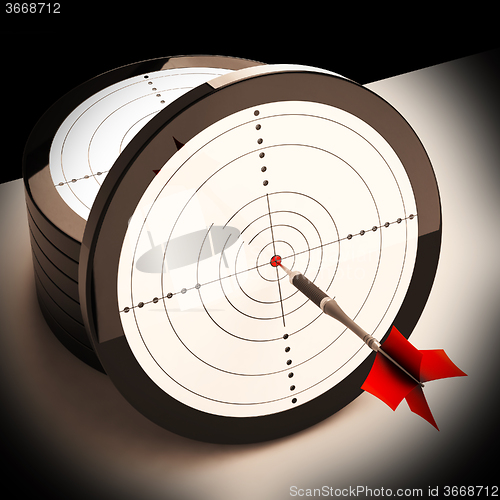 Image of Dart Target Shows Focused Successful Aim