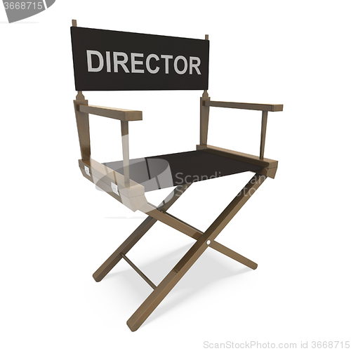 Image of Director Chair Shows Film Producer Or Moviemaker