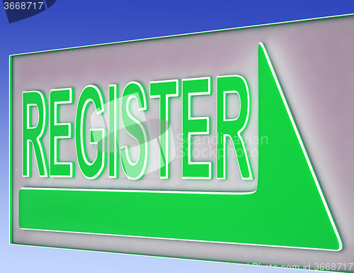 Image of Register Sign Button Shows Website Registration