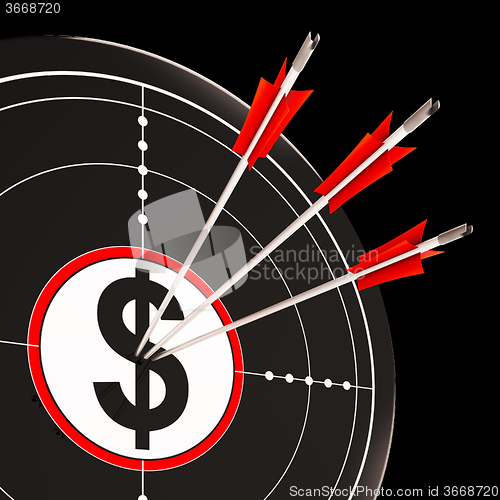 Image of Dollar Target Shows Success, Wealth And Income