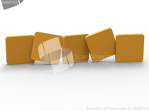 Image of Five Blank Tiles Show Copyspace For 5 Letter Word