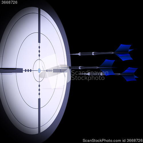 Image of Arrows Aiming Target Showing Archery Skills