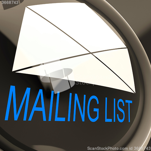 Image of Mailing List Envelope Means Contacts Or Email Database