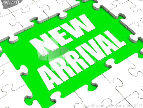 Image of New Arrival Puzzle Shows Latest Products Announcement Arriving