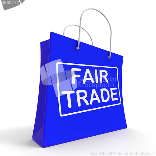 Image of Fairtrade Shopping Bag Shows Fair Trade Product Or Products