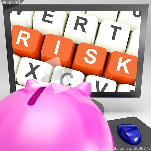 Image of Risk Keys On Monitor Showing Investment Risks
