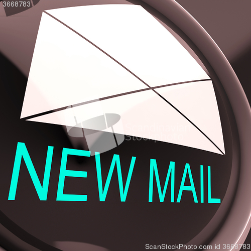 Image of New Mail Envelope Means Unread Email Or Message