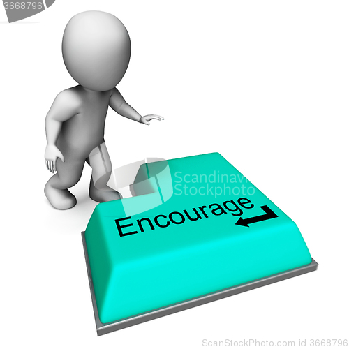 Image of Encourage Key Shows Inspiring Motivation And Reassurance