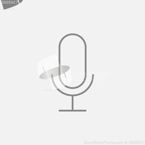 Image of Retro microphone line icon.