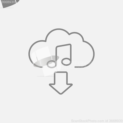 Image of Download music line icon.