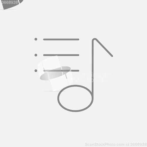 Image of Musical note line icon.