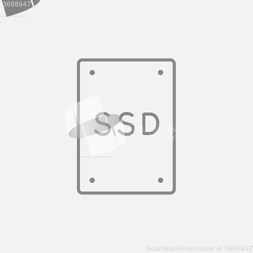 Image of Solid state drive line icon.