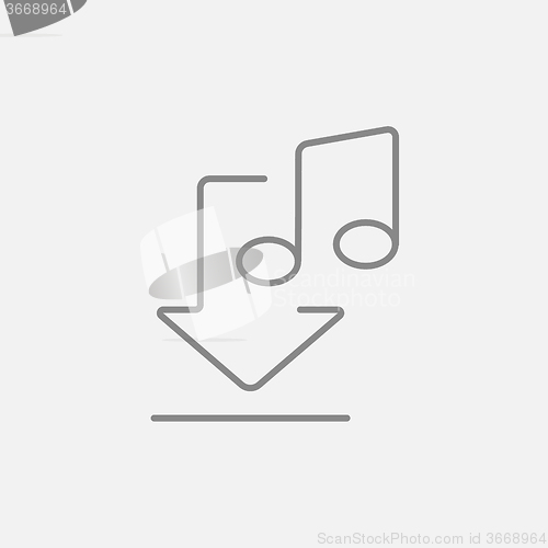 Image of Download music line icon.