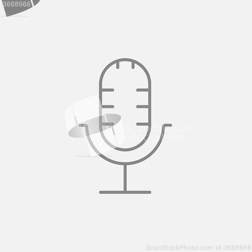 Image of Retro microphone line icon.