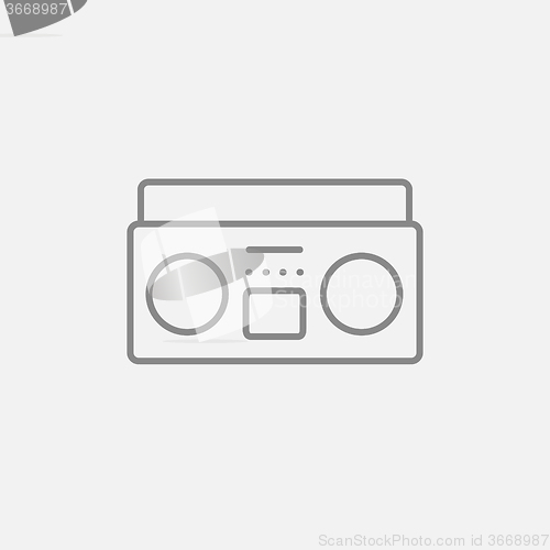 Image of Radio cassette player line icon.