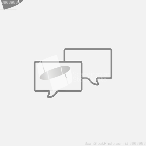 Image of Speech squares line icon.