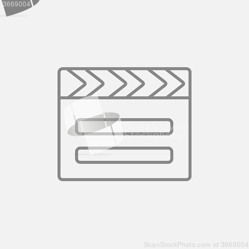 Image of Clapboard line icon.