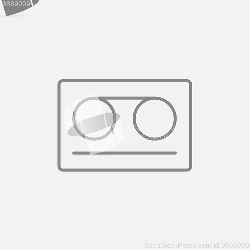 Image of Cassette tape line icon.