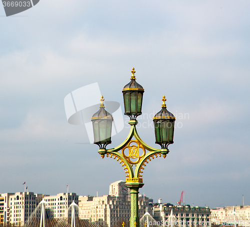 Image of europe in the sky of london lantern and abstract illumination