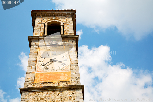 Image of ancien clock tower in  europe  and bell