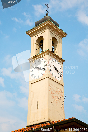 Image of ancien  tower in italy europe old  stone and bell