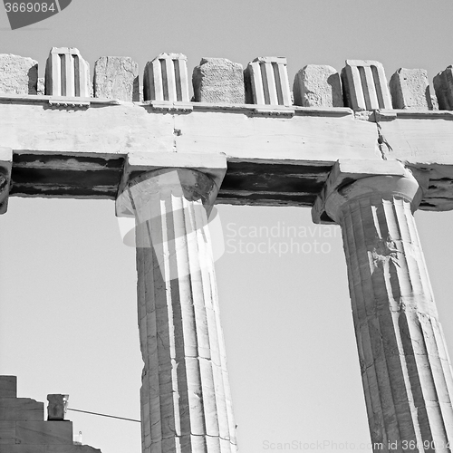 Image of historical   athens in greece the old architecture and historica