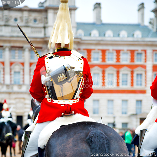 Image of in london england horse and cavalry for    the queen