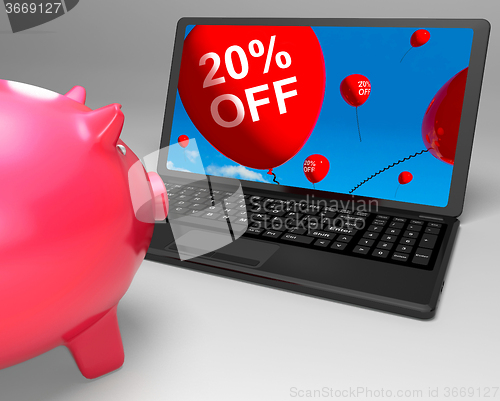 Image of Twenty Percent Off Laptop Means Online Products Discounted 20