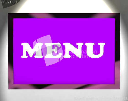 Image of Menu Screen Shows Ordering Food From Restaurant Online
