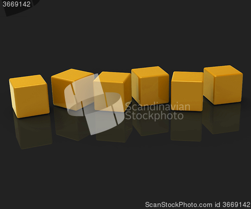 Image of Six Blank Blocks Show Copyspace For 6 Letter Word