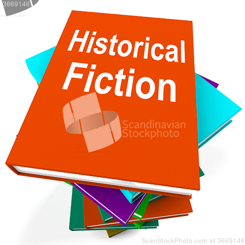 Image of Historical Fiction Book Stack Means Books From History