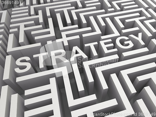 Image of Strategy Word In Maze Shows Game Plan