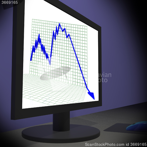 Image of Arrow Falling On Monitors Showing Bad Statistics