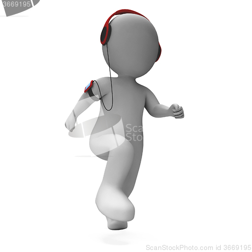 Image of Runner Character Listen To Music Shows Music Listening Jogging