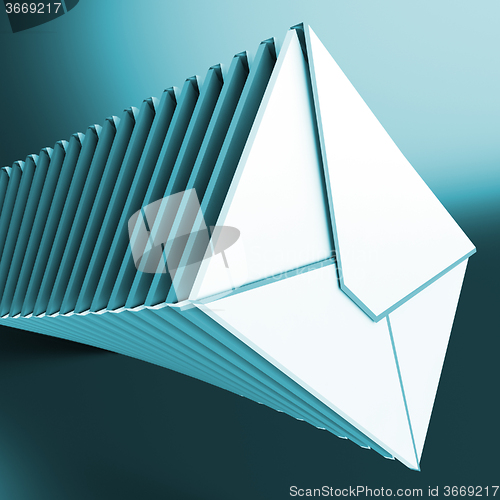 Image of Piled Envelopes Shows Inbox Messages On Computer