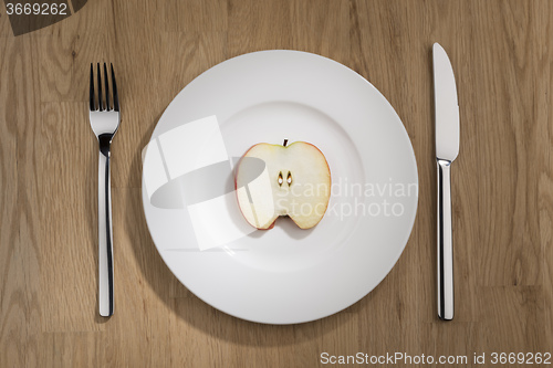 Image of apple slice on plate