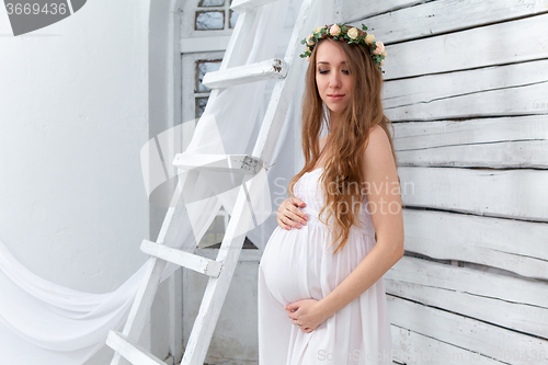 Image of Portrait of the young pregnant woman